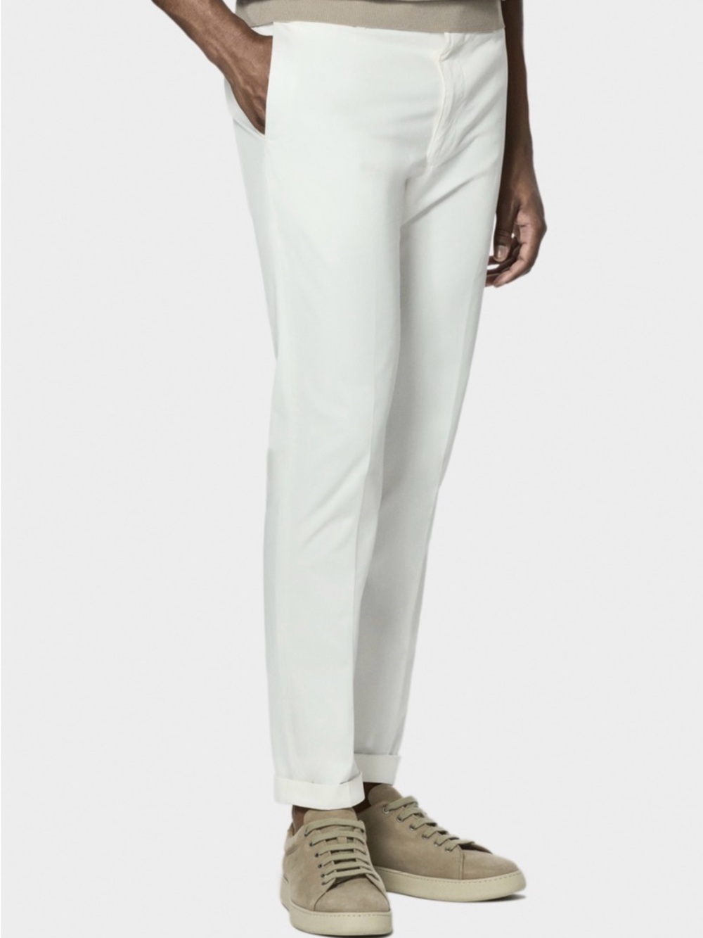 Zara Men's White Slim Dress Pants